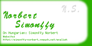 norbert simonffy business card